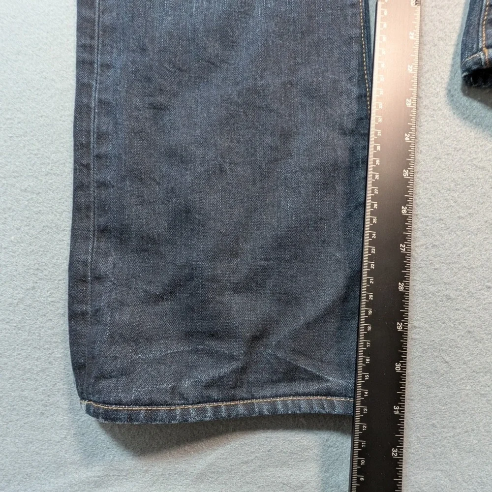 True Religion Ricky Relaxed Straight Jeans‎ Mens 36 Blue Distressed Selvedge